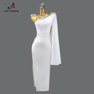 White Ballroom One-Shoulder Dress
